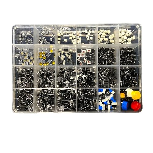 LeHang 460pcs 24 Werte Tactile Push Button Switch SMD Micro Momentary Tact Switch Assortment Kit für Auto-Fernbedienung von LeHang