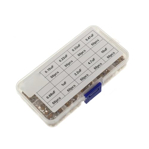 LeHang 500PCS 10 Werte 50V 0.1uF-10uF Gelb Multilayer Monolithische Keramik-Kondensator Sortiment Kit von LeHang