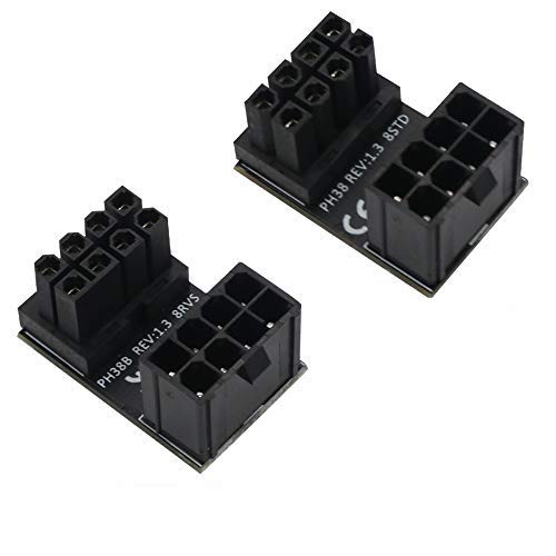 LeHang ATX 8Pin Buchse zu 8pin Stecker 180 Grad abgewinkelt Adapter für Desktops Grafikkarte von LeHang