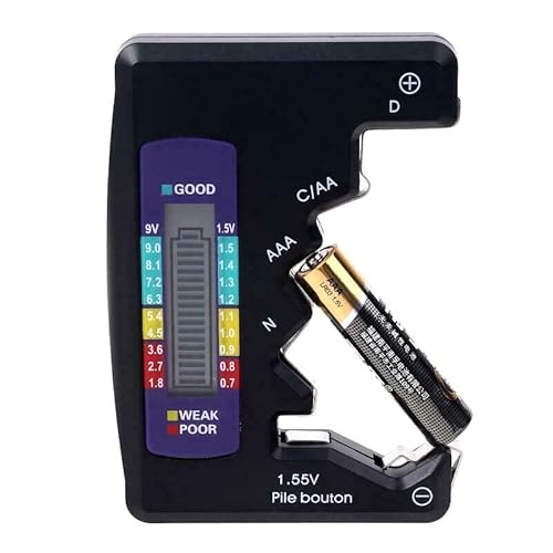 LeHang BT-886 Batterietester Checker 7 Sieben Batterietypen C AA AAA D N 9V (6F22) und 1.55V Schwarz von LeHang