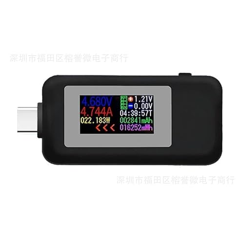 LeHang Digital USB-C Typ-C Tester Voltmeter Amperemeter Spannungs-Strommesser KWS-1902C Schwarz von LeHang