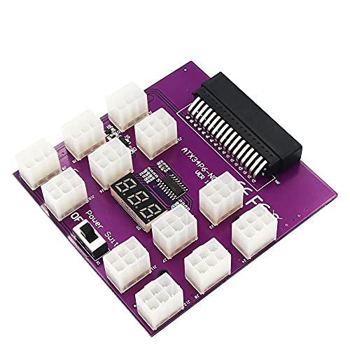 LeHang Upgrade Version Netzteil Breakout Board mit 12 PCS ATX 6Pin Stromanschluss für Emerson 7001484 Netzteil mit 6X 6 Pin Netzteilkabel von LeHang