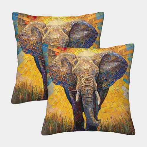 LeHuaiMa Elefant Kissenbezüge 2er Set - Dekorative Kissenhüllen Für Wohnzimmer Sofa Bett - Tier Mit Reißverschluss, Geeignet Für Allergiker 40x40cm LeHuaiMa Elefant Kissenbezüge 2er Set - Dekorative Kissenhüllen Für Wohnzimmer Sofa Bett - Tier Mit Reißverschluss, Geeignet Für Allergiker 40x40cm von LeHuaiMa