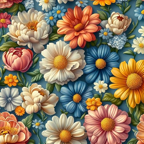 Fototapete Bunte Blumen 3D Wandtapete Selbstklebend Tapete 44x1000 cm Retro Mustertapete Wandtapete Wohnzimmer Schlafzimmer Wasserdicht Wallpaper Küche Fototapete Bunte Blumen 3D Wandtapete Selbstklebend Tapete 44x1000 cm Retro Mustertapete Wandtapete Wohnzimmer Schlafzimmer Wasserdicht Wallpaper Küche von LeIxIaO
