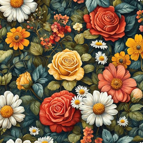 Fototapete Bunte Blumen 3D Wandtapete Selbstklebend Tapete 44x1000 cm Retro Mustertapete Wandtapete Wohnzimmer Schlafzimmer Wasserdicht Wallpaper Küche Fototapete Bunte Blumen 3D Wandtapete Selbstklebend Tapete 44x1000 cm Retro Mustertapete Wandtapete Wohnzimmer Schlafzimmer Wasserdicht Wallpaper Küche von LeIxIaO