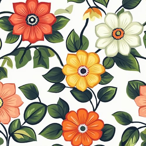 Fototapete Cartoon-Blumen 3D Wandtapete Selbstklebend Tapete 44x600 cm Handgemalte Blumen Mustertapete Wandtapete Wohnzimmer Schlafzimmer Wasserdicht Wallpaper Küche Fototapete Cartoon-Blumen 3D Wandtapete Selbstklebend Tapete 44x600 cm Handgemalte Blumen Mustertapete Wandtapete Wohnzimmer Schlafzimmer Wasserdicht Wallpaper Küche von LeIxIaO