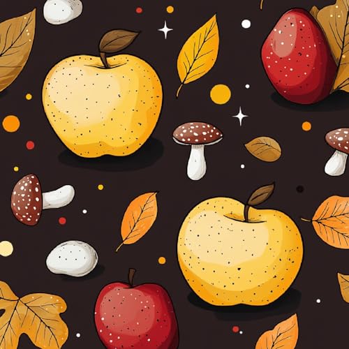 Fototapete Cartoon-Obst 3D Wandtapete Selbstklebend Tapete 44x1000 cm Kawaii-Pilz Mustertapete Wandtapete Wohnzimmer Schlafzimmer Wasserdicht Wallpaper Küche von LeIxIaO