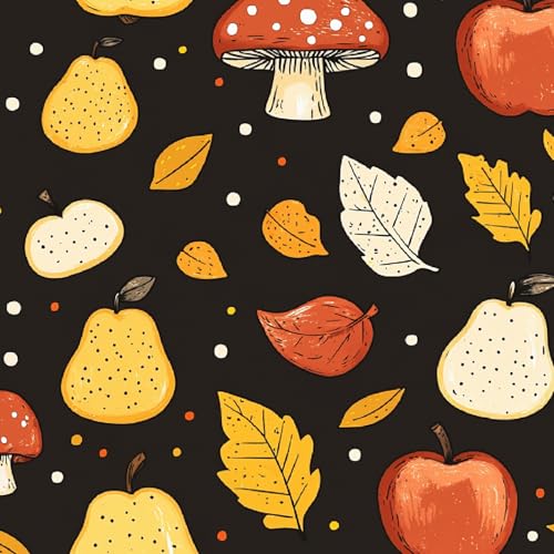 Fototapete Cartoon-Obst 3D Wandtapete Selbstklebend Tapete 44x200 cm Kawaii-Pilz Mustertapete Wandtapete Wohnzimmer Schlafzimmer Wasserdicht Wallpaper Küche von LeIxIaO