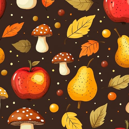 Fototapete Cartoon-Obst 3D Wandtapete Selbstklebend Tapete 44x300 cm Kawaii-Pilz Mustertapete Wandtapete Wohnzimmer Schlafzimmer Wasserdicht Wallpaper Küche von LeIxIaO