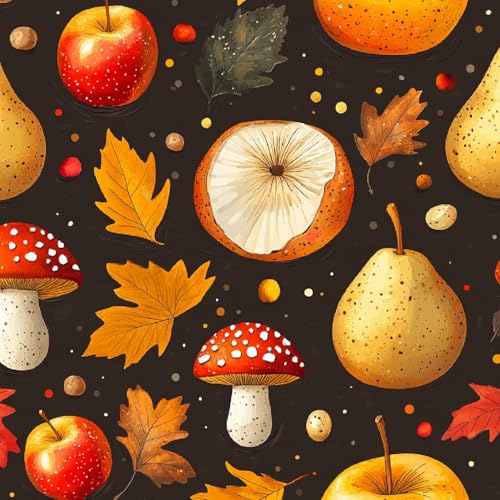 Fototapete Cartoon-Obst 3D Wandtapete Selbstklebend Tapete 44x300 cm Kawaii-Pilz Mustertapete Wandtapete Wohnzimmer Schlafzimmer Wasserdicht Wallpaper Küche von LeIxIaO