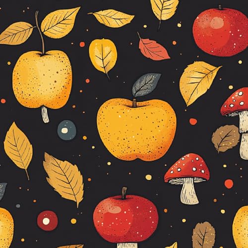 Fototapete Cartoon-Obst 3D Wandtapete Selbstklebend Tapete 44x300 cm Kawaii-Pilz Mustertapete Wandtapete Wohnzimmer Schlafzimmer Wasserdicht Wallpaper Küche von LeIxIaO