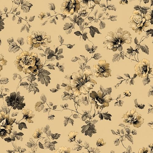 Fototapete Chinesische Blumen 3D Wandtapete Selbstklebend Tapete 44x1000 cm Retro, Gelb Mustertapete Wandtapete Wohnzimmer Schlafzimmer Wasserdicht Wallpaper Küche Fototapete Chinesische Blumen 3D Wandtapete Selbstklebend Tapete 44x1000 cm Retro, Gelb Mustertapete Wandtapete Wohnzimmer Schlafzimmer Wasserdicht Wallpaper Küche von LeIxIaO