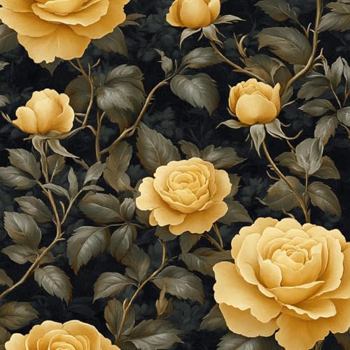 Fototapete Gelbe Rosen 3D Wandtapete Selbstklebend Tapete 44x600 cm Retro Mustertapete Wandtapete Wohnzimmer Schlafzimmer Wasserdicht Wallpaper Küche Fototapete Gelbe Rosen 3D Wandtapete Selbstklebend Tapete 44x600 cm Retro Mustertapete Wandtapete Wohnzimmer Schlafzimmer Wasserdicht Wallpaper Küche von LeIxIaO