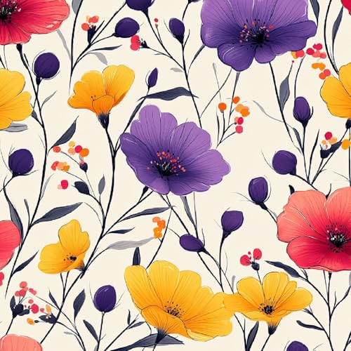 Fototapete Kawaii-Blumen 3D Wandtapete Selbstklebend Tapete 44x200 cm Lila Mustertapete Wandtapete Wohnzimmer Schlafzimmer Wasserdicht Wallpaper Küche Fototapete Kawaii-Blumen 3D Wandtapete Selbstklebend Tapete 44x200 cm Lila Mustertapete Wandtapete Wohnzimmer Schlafzimmer Wasserdicht Wallpaper Küche von LeIxIaO