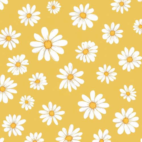 Fototapete Kleines Gelbes Gänseblümchen 3D Wandtapete Selbstklebend Tapete 44x500 cm Kawaii-Blumen Mustertapete Wandtapete Wohnzimmer Schlafzimmer Wasserdicht Wallpaper Küche von LeIxIaO