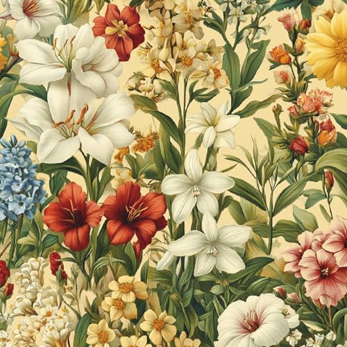 Fototapete Retro-Lilie 3D Wandtapete Selbstklebend Tapete 44x1000 cm Pflanzen Kunst Mustertapete Wandtapete Wohnzimmer Schlafzimmer Wasserdicht Wallpaper Küche Fototapete Retro-Lilie 3D Wandtapete Selbstklebend Tapete 44x1000 cm Pflanzen Kunst Mustertapete Wandtapete Wohnzimmer Schlafzimmer Wasserdicht Wallpaper Küche von LeIxIaO