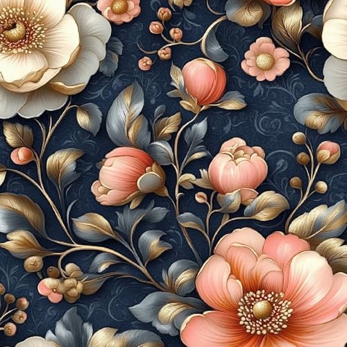 Fototapete Retro-Pfingstrose 3D Wandtapete Selbstklebend Tapete 44x1000 cm Blumen Mustertapete Wandtapete Wohnzimmer Schlafzimmer Wasserdicht Wallpaper Küche Fototapete Retro-Pfingstrose 3D Wandtapete Selbstklebend Tapete 44x1000 cm Blumen Mustertapete Wandtapete Wohnzimmer Schlafzimmer Wasserdicht Wallpaper Küche von LeIxIaO