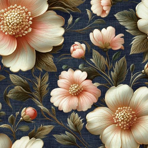 Fototapete Retro-Pfingstrose 3D Wandtapete Selbstklebend Tapete 44x300 cm Blumen Mustertapete Wandtapete Wohnzimmer Schlafzimmer Wasserdicht Wallpaper Küche von LeIxIaO