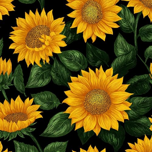 Fototapete Retro Sonnenblume 3D Wandtapete Selbstklebend Tapete 44x1000 cm Gelbe Blumen Mustertapete Wandtapete Wohnzimmer Schlafzimmer Wasserdicht Wallpaper Küche Fototapete Retro Sonnenblume 3D Wandtapete Selbstklebend Tapete 44x1000 cm Gelbe Blumen Mustertapete Wandtapete Wohnzimmer Schlafzimmer Wasserdicht Wallpaper Küche von LeIxIaO