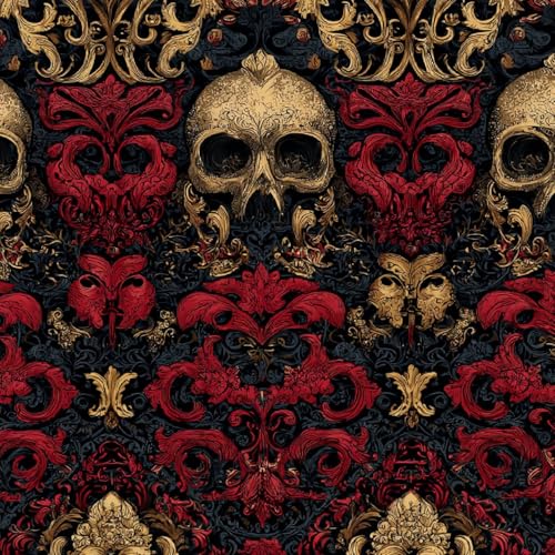 Fototapete Retro-Totenkopf 3D Wandtapete Selbstklebend Tapete 44x600 cm Halloween Mustertapete Wandtapete Wohnzimmer Schlafzimmer Wasserdicht Wallpaper Küche Fototapete Retro-Totenkopf 3D Wandtapete Selbstklebend Tapete 44x600 cm Halloween Mustertapete Wandtapete Wohnzimmer Schlafzimmer Wasserdicht Wallpaper Küche von LeIxIaO