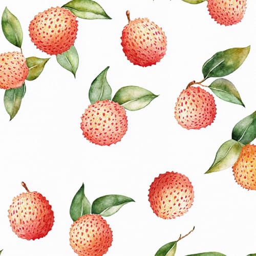 Fototapete Rosa Litschi 3D Wandtapete Selbstklebend Tapete 44x300 cm Süß Obst Mustertapete Wandtapete Wohnzimmer Schlafzimmer Wasserdicht Wallpaper Küche von LeIxIaO