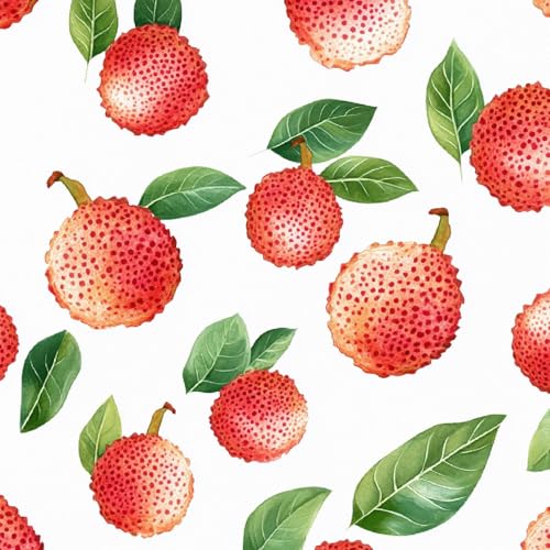 Fototapete Rosa Litschi 3D Wandtapete Selbstklebend Tapete 44x600 cm Süß Obst Mustertapete Wandtapete Wohnzimmer Schlafzimmer Wasserdicht Wallpaper Küche von LeIxIaO