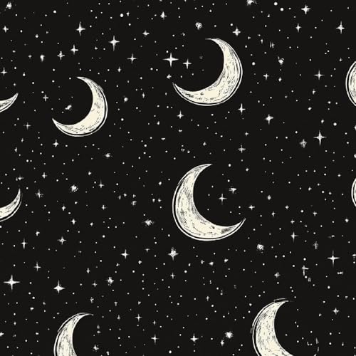 Fototapete Schwarz-Weiß-Mond 3D Wandtapete Selbstklebend Tapete 44x200 cm Kawaii Sternenhimmel Mustertapete Wandtapete Wohnzimmer Schlafzimmer Wasserdicht Wallpaper Küche Fototapete Schwarz-Weiß-Mond 3D Wandtapete Selbstklebend Tapete 44x200 cm Kawaii Sternenhimmel Mustertapete Wandtapete Wohnzimmer Schlafzimmer Wasserdicht Wallpaper Küche von LeIxIaO