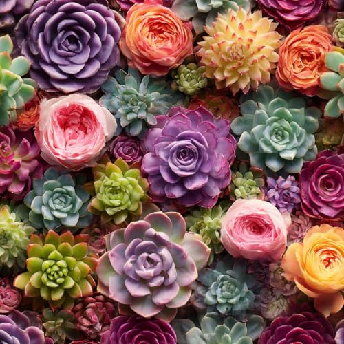 Fototapete Sukkulenten 3D Wandtapete Selbstklebend Tapete 44x1000 cm Bunte Blumen Mustertapete Wandtapete Wohnzimmer Schlafzimmer Wasserdicht Wallpaper Küche Fototapete Sukkulenten 3D Wandtapete Selbstklebend Tapete 44x1000 cm Bunte Blumen Mustertapete Wandtapete Wohnzimmer Schlafzimmer Wasserdicht Wallpaper Küche von LeIxIaO