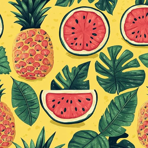 Fototapete Tropische Früchte 3D Wandtapete Selbstklebend Tapete 44x1000 cm Cartoon-Pflanzen Mustertapete Wandtapete Wohnzimmer Schlafzimmer Wasserdicht Wallpaper Küche Fototapete Tropische Früchte 3D Wandtapete Selbstklebend Tapete 44x1000 cm Cartoon-Pflanzen Mustertapete Wandtapete Wohnzimmer Schlafzimmer Wasserdicht Wallpaper Küche von LeIxIaO