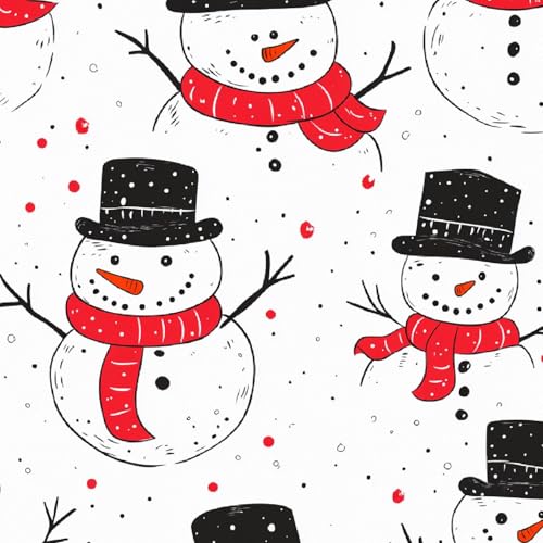 Tapete Selbstklebende Fototapete Wandpapier 44x1000 cm Cartoon-Schneemann Dekorfolie Möbelfolie Klebefolie Winter Kinderzimmer Mustertapete Klebetapete Wasserdicht von LeIxIaO