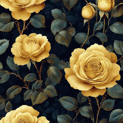 Tapete Selbstklebende Fototapete Wandpapier 44x1000 cm Gelbe Rosen Dekorfolie Möbelfolie Klebefolie Retro Kinderzimmer Mustertapete Klebetapete Wasserdicht Tapete Selbstklebende Fototapete Wandpapier 44x1000 cm Gelbe Rosen Dekorfolie Möbelfolie Klebefolie Retro Kinderzimmer Mustertapete Klebetapete Wasserdicht von LeIxIaO