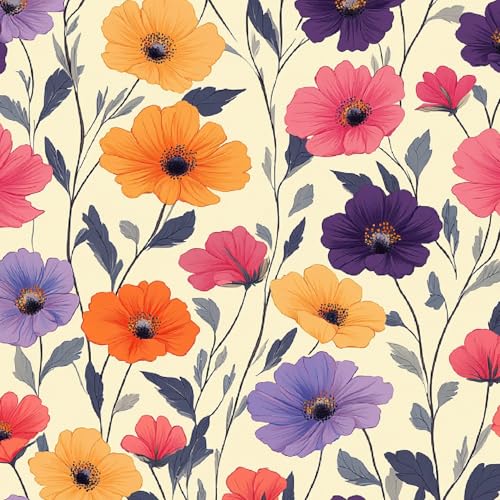 Tapete Selbstklebende Fototapete Wandpapier 44x1000 cm Kawaii-Blumen Dekorfolie Möbelfolie Klebefolie Lila Kinderzimmer Mustertapete Klebetapete Wasserdicht Tapete Selbstklebende Fototapete Wandpapier 44x1000 cm Kawaii-Blumen Dekorfolie Möbelfolie Klebefolie Lila Kinderzimmer Mustertapete Klebetapete Wasserdicht von LeIxIaO