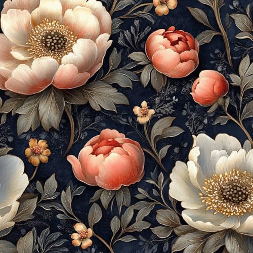 Tapete Selbstklebende Fototapete Wandpapier 44x1000 cm Retro-Pfingstrose Dekorfolie Möbelfolie Klebefolie Blumen Kinderzimmer Mustertapete Klebetapete Wasserdicht Tapete Selbstklebende Fototapete Wandpapier 44x1000 cm Retro-Pfingstrose Dekorfolie Möbelfolie Klebefolie Blumen Kinderzimmer Mustertapete Klebetapete Wasserdicht von LeIxIaO