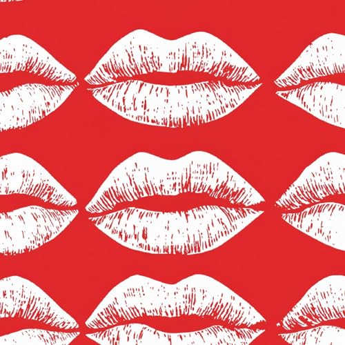 Tapete Selbstklebende Fototapete Wandpapier 44x1000 cm Sexy Lippen Dekorfolie Möbelfolie Klebefolie Modern Rot Kinderzimmer Mustertapete Klebetapete Wasserdicht von LeIxIaO