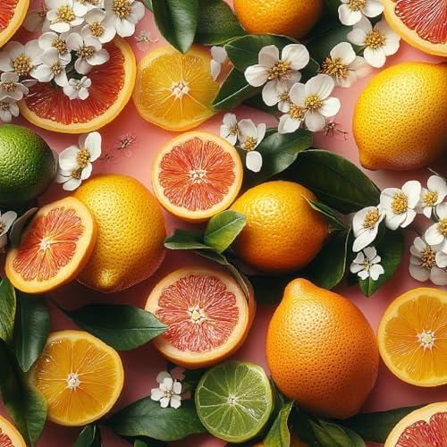 Tapete Selbstklebende Fototapete Wandpapier 44x300 cm Orangen Blumen Dekorfolie Möbelfolie Klebefolie Retro Pflanzen Kinderzimmer Mustertapete Klebetapete Wasserdicht von LeIxIaO