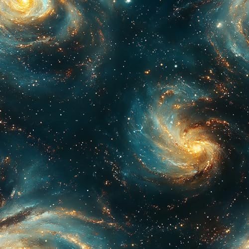 Tapete Selbstklebende Fototapete Wandpapier 44x500 cm Sternenhimmel Galaxie Dekorfolie Möbelfolie Klebefolie Nebel Kinderzimmer Mustertapete Klebetapete Wasserdicht von LeIxIaO