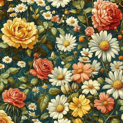 Tapete Selbstklebende Fototapete Wandpapier 44x600 cm Bunte Blumen Dekorfolie Möbelfolie Klebefolie Retro Kinderzimmer Mustertapete Klebetapete Wasserdicht Tapete Selbstklebende Fototapete Wandpapier 44x600 cm Bunte Blumen Dekorfolie Möbelfolie Klebefolie Retro Kinderzimmer Mustertapete Klebetapete Wasserdicht von LeIxIaO