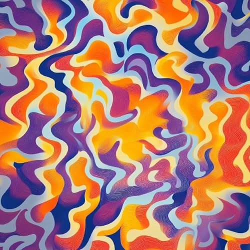 Tapete Selbstklebende Fototapete Wandpapier 44x600 cm Bunte Graffiti Dekorfolie Möbelfolie Klebefolie Psychedelische Kunst Kinderzimmer Mustertapete Klebetapete Wasserdicht von LeIxIaO