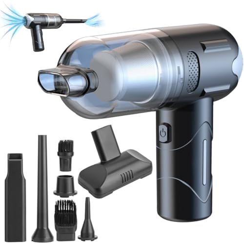 LeKaufen Handstaubsauger Kabellos Für Auto, 3 in 1 Hand Vacuum Cleaner, 6000pa Akku Staubsauger Auto Sehr Stark 120W Kleiner Handstaubsauger USB Wiederaufladbar Tragbar Für Haus Haustier Büro von LeKaufen