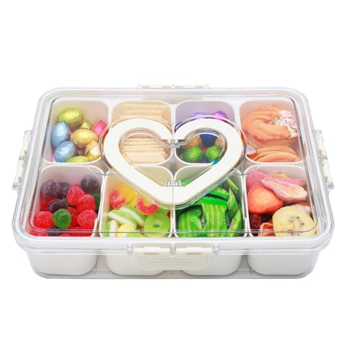 LeKuni Snackbox, Snackschale mit 8 Fächern,Snackteller mit Deckel, Snackboxen, Küche Gewürze Box,Tragbar Snackdose Organizer für verschiedene Gewürze und Früchte, Camping und Picknick LeKuni Snackbox, Snackschale mit 8 Fächern,Snackteller mit Deckel, Snackboxen, Küche Gewürze Box,Tragbar Snackdose Organizer für verschiedene Gewürze und Früchte, Camping und Picknick von LeKuni