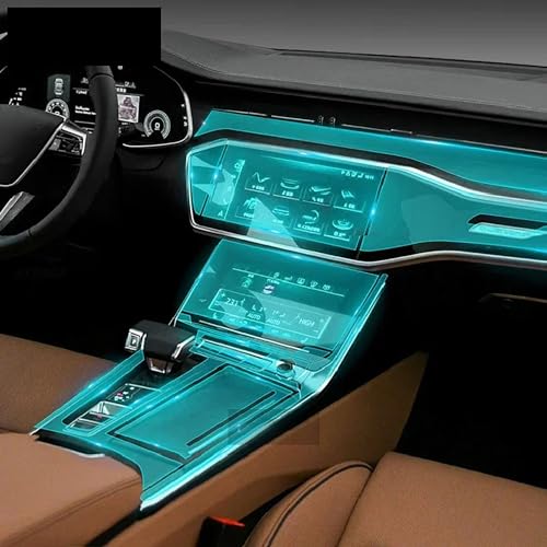 LeLeD TPU transparente Folie für Audi S6 RS6 2019 2020 2021 2022 2023,Auto Innen Aufkleber Mittel Konsole Ausrüstung Navigation Armaturen Brett von LeLeD
