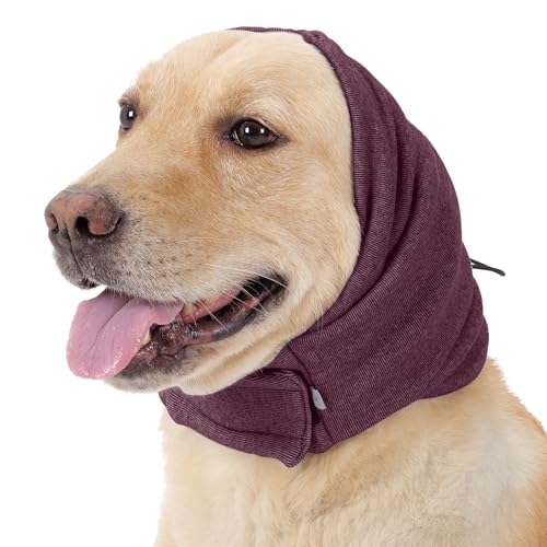 Lelepet Gehörschutz für Hunde - Ohrenschützer zur Geräuschreduzierung, Ohrenpflege, Hals- und Ohrenwärmer, Beruhigender Kapuzenpullover, Rot L von LeLePet