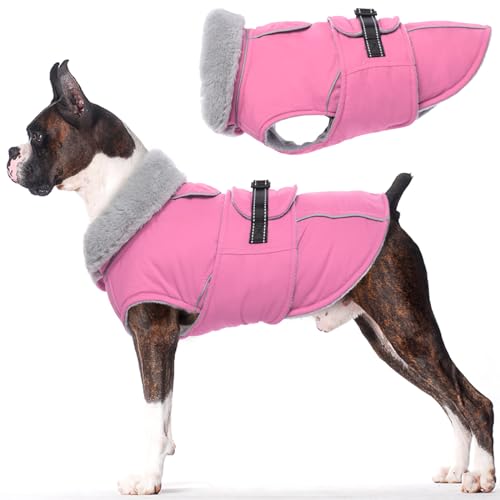 Lelepet Hundemantel Winterweste Reflektierende Fleece Hundejacke für Mittelgroße Hunde Wasserdicht Hundejacke Wintermantel Warme Winterjacke mit Verstellbarer Schnalle, Rosa M Lelepet Hundemantel Winterweste Reflektierende Fleece Hundejacke für Mittelgroße Hunde Wasserdicht Hundejacke Wintermantel Warme Winterjacke mit Verstellbarer Schnalle, Rosa M von LeLePet
