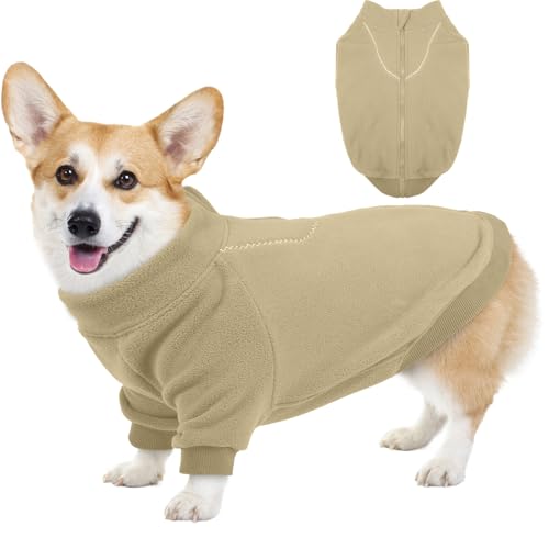 Lelepet Warmer Hunde-Kapuzenpullover für den Winter, Fleece-Haustier-Sweatshirt, Welpenkleidung, Hundeoutfit für große Hunde, Haustierpullover, Kaltwettermantel, Hellkaffee, Größe XL von LeLePet