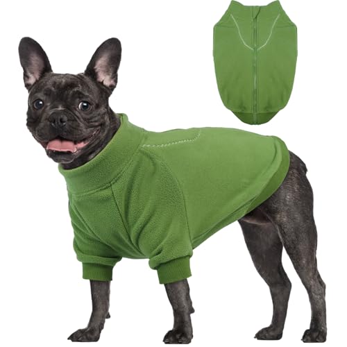 Lelepet Warmer Hunde-Kapuzenpullover für den Winter, Fleece-Haustier-Sweatshirt, Welpenkleidung, Hundeoutfit für mittelgroße und große Hunde, Haustierpullover, Kaltwettermantel, Grün, Größe L von LeLePet