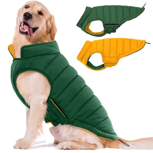 Lelepet Wendbare Hundejacke, warm, leicht, winddicht, gepolsterte Weste für kleine, mittelgroße und große Hunde, Wintermantel mit Haken und Schlaufe, fusselfrei, einfaches An- und Ausziehen Lelepet Wendbare Hundejacke, warm, leicht, winddicht, gepolsterte Weste für kleine, mittelgroße und große Hunde, Wintermantel mit Haken und Schlaufe, fusselfrei, einfaches An- und Ausziehen von LeLePet