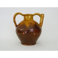 Prächtige Gargoulette, Chevrette, Orjol Wasserkrug Keramik Aus Glasiertem Gelb Gelb Terrakotta, Südwesten Frankreichs. Orjol, Pyrenäen von LeLouisShop