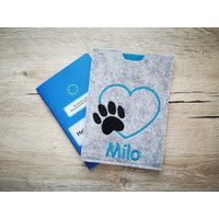 Heimtierausweis - Impfpass Pfote Herz Türkis Heimtierausweis - Impfpass Pfote Herz Türkis von LeLynsKreativwelt