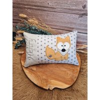 Kissen Mit Name - Fuchs Grau Kinderkissen von LeLynsKreativwelt