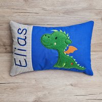 Kleines Kissen Mit Name - Drache Geschenk Zur Geburt Blau Kleines Kissen Mit Name - Drache Geschenk Zur Geburt Blau von LeLynsKreativwelt
